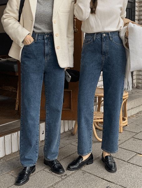 [S-L][🏆베스트핏🏆/동양인맞춤핏(기모ver)/탄탄난스판/만능코디템♥][made] Better Jeans (No.186) 기모 스트레이트 [2Types기본/롱(+5cm)](딥블루)(가을/간절기/데일리/크리스마스)