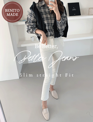 [당일발송][made] #베니토특가,  Better Jeans (No.39) 기모 슬림 스트레이트 데일리룩/데일리팬츠/가을데님/신상데님/간절기데님/자체제작