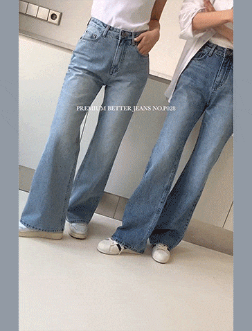 [2천장돌파][S-L][힙업데님/기장선택][made] Premium Better Jeans (No.P028) 세미 슬림 롱 부츠컷 [2Types기본/롱(+5cm)] (미디엄블루,라이트블루) (봄/간절기/데일리/청바지/데님/데님팬츠/바지)