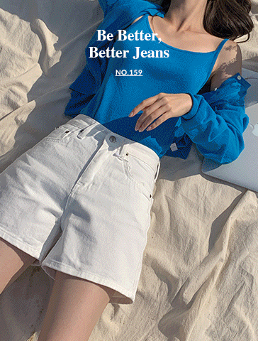 [2천장돌파][S-L][시즌리스♥][made] Better Jeans (No.159) A라인 하프 팬츠 (아이보리,블랙,딥블루) (봄/간절기/데일리/반바지/데님/청바지/면바지/a라인/숏팬츠/반바지/파랑색/파란색)