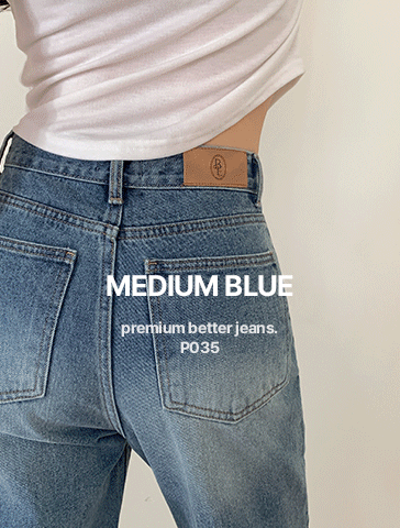 [보장된베스트핏👍🏼/어떤상의와도찰떡/사계절만능♥] [made] Premium Better Jeans (No.P035) 부츠컷핏 [2Types기본/롱(+5cm)] (미디엄블루) (봄/여름/간절기/데일리/데일리룩/출근룩/데이트룩/부츠컷)